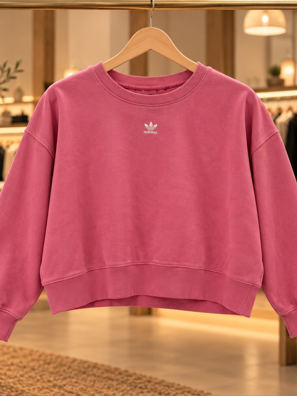 adidas Originals Trefoil Crew Sweatshirt Pink Large
